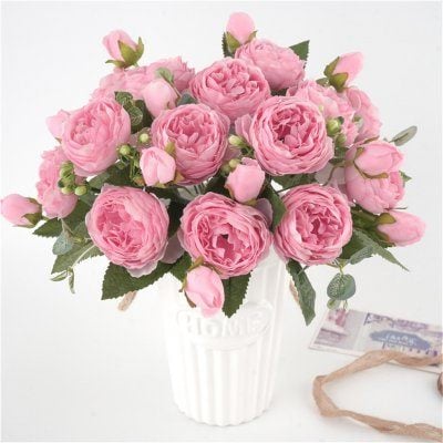 Picture of Artificial Flower Home Decoration Rose Bouquet Flower - Multicolor