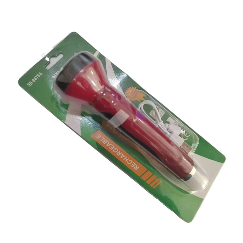 Picture of New Rechargeable LED Flashlight SD 8676A – High Power Torch Light, Waterproof, Zoomable, Compact Design for Outdoor, Emergency, Camping, and Everyday Use