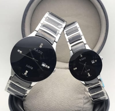 Picture of Smart Analogue Couple Watches Men And Women 2Pic - Silver