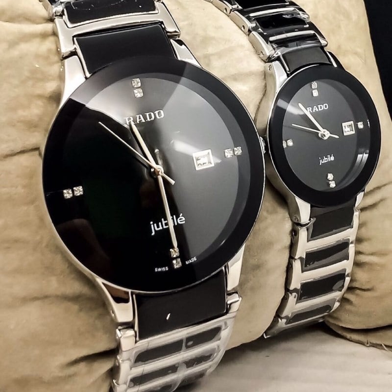 Picture of Smart Analogue Couple Watches Men And Women 2Pic - Silver