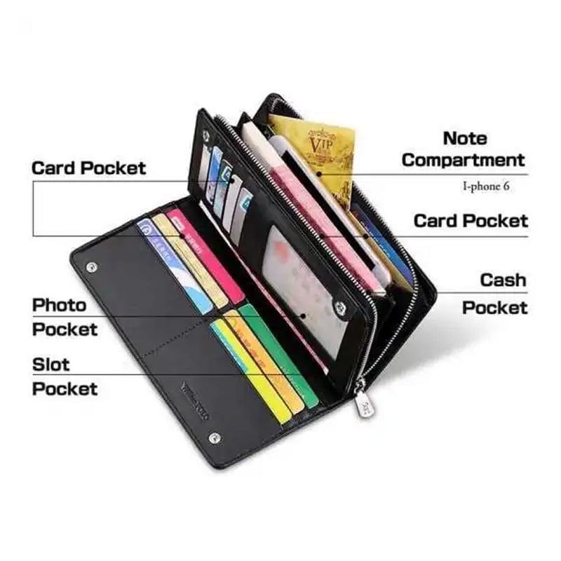 Picture of WP1020 WILLIAMPOLO Genuine Leather Long Clutch Wallet for Men – Zipper Business Wallet, Premium Stylish Organizer
