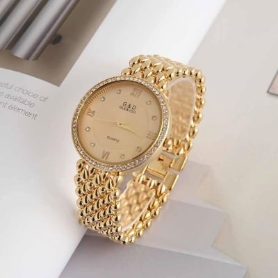 Picture of Stainless Steel Simple Quartz Female Watch Lady Clock Ladies Fashion Casual Quartz - Gold