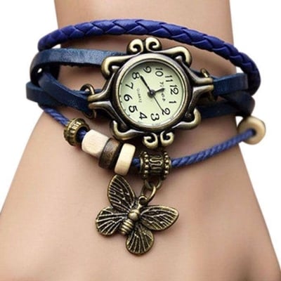 Picture of Vintage Boho Butterfly Bracelet Watch - Blue