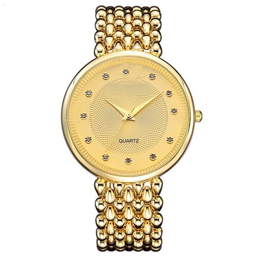 Picture of Stainless Steel Female Clock Ladies Fashion Casual Quartz Watch Women Watches-3221 - Gold