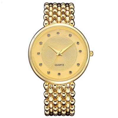 Picture of Stainless Steel Female Clock Ladies Fashion Casual Quartz Watch Women Watches-3221 - Gold