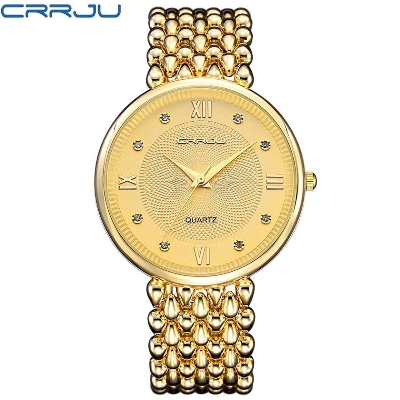 Picture of Stainless Steel Simple Quartz Female Watch Lady Clock Ladies Fashion Casual Quartz - Gold