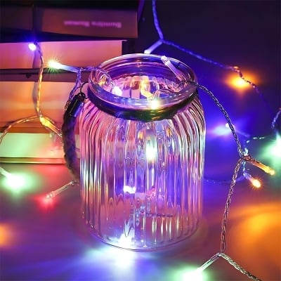 Picture of Decorative Golden & Multicolour Fairy Lights LED String Light – Romantic Room Decoration Light for Bedroom, Wall, Party, Wedding, Festival & Home Decor
