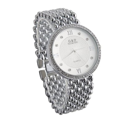 Picture of Stainless Steel Simple Quartz Female Watch Lady Clock Ladies Fashion Casual Quartz - Watch For Women - Silver