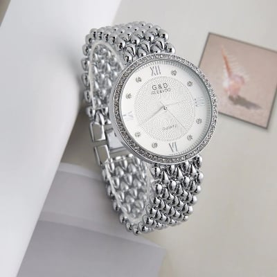 Picture of Stainless Steel Simple Quartz Female Watch Lady Clock Ladies Fashion Casual Quartz - Watch For Women - Silver
