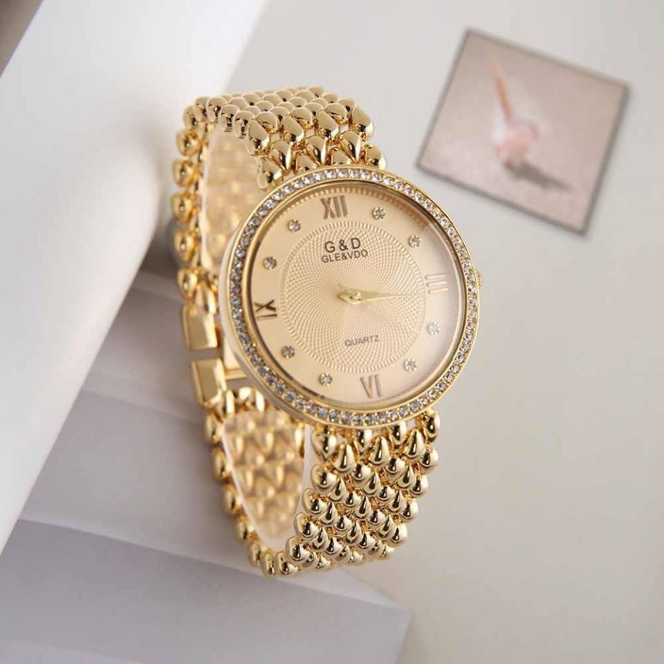 Picture of Stainless Steel Simple Quartz Female Watch Lady Clock Ladies Fashion Casual Quartz - Gold