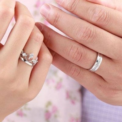 Picture of Couple Lover Finger Rings Men and women - Silver - Adjustable