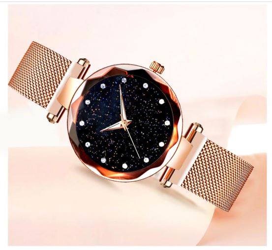Picture of women wristwatch luxury watch sta-rry sky magnetic watch - Gold
