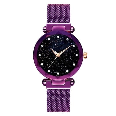 Picture of women wristwatch luxury watch sta-rry sky magnetic watch - Purple