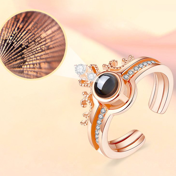 Picture of I Love You Romantic Ring for Girls এই আংটি এর ভিতরে আমি তোমাকে ভালবাসি ১০০ টি ভাষায় লিখা আছে - Golden