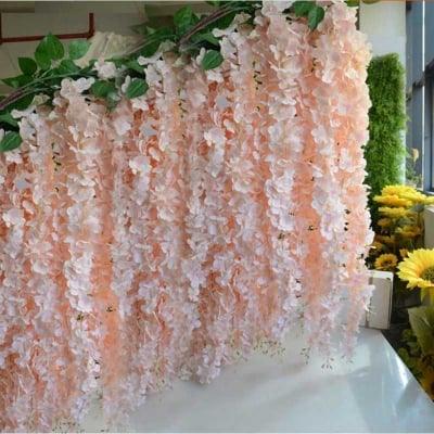 Picture of Artificial Flowers for Wedding Home Party Baby Room Decoration DIY Craft Fake Flowers Supplies-10 pcs - White