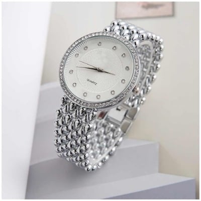 Picture of Stainless Steel Female Clock Ladies Fashion Casual Quartz Watch Women Watches-3221 - Gold
