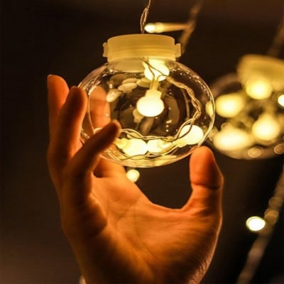 Picture of Wish Ball LED Fairy Lights for Curtains – 16 Feet with 12 Wish Balls, Decorative String Lights for Bedroom, Living Room, Party, Wedding