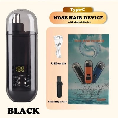 Picture of Portable Electric Nose & Ear Hair Trimmer with Digital Display – Painless Nose Hair Clipper for Men & Women – Eyebrow Beard Trimmer Multifunctional Face Grooming Tool Rechargeable Compact Design