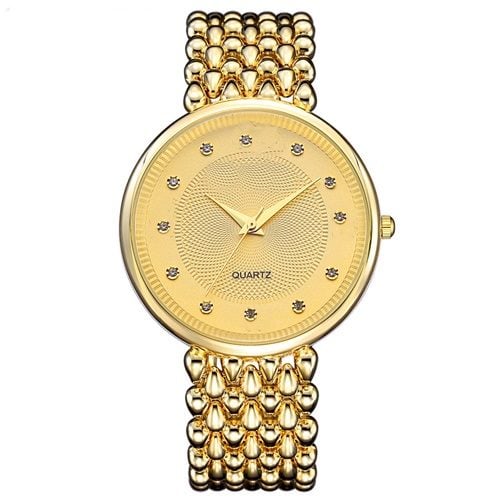 Picture of Stainless Steel Female Clock Ladies Fashion Casual Quartz Watch Women Watches-3221 - Gold