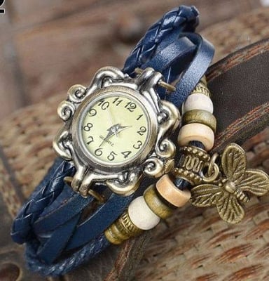 Picture of Vintage Boho Butterfly Bracelet Watch - Blue