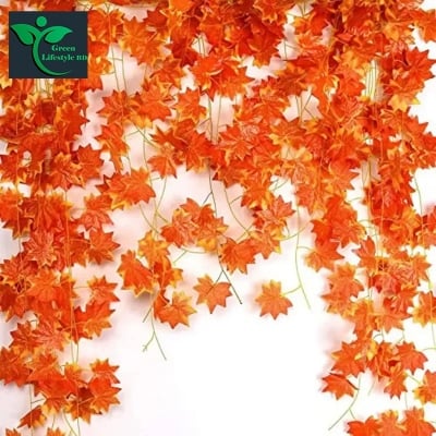Picture of Artificial Hanging Vines Plant 14ft 7+7 Decorative Green Leaf Garland for Home, Office Wall, Balcony, Wedding, Party, Event, Garden & Room Decoration