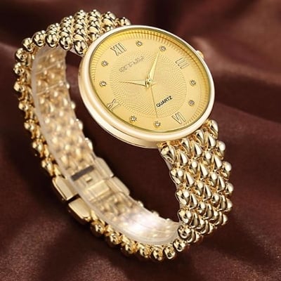 Picture of Stainless Steel Simple Quartz Female Watch Lady Clock Ladies Fashion Casual Quartz - Gold