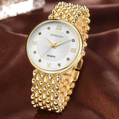 Picture of Stainless Steel Simple Quartz Female Watch Lady Clock Ladies Fashion Casual Quartz - Gold