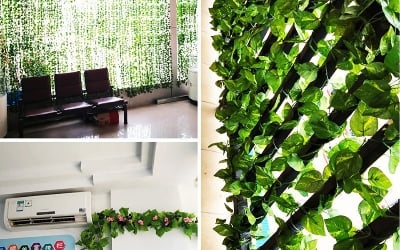 Picture of Artificial Plant Creeper Green Leaves Party Home Decora DIY Hanging - Multicolor