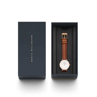 Picture of Classic Petite Analog White Dial Watch - Brown