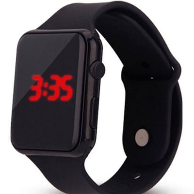 Picture of Unisex Rubber LED Date Sports Bracelet Digital Wrist Watch (BLACK) - Black