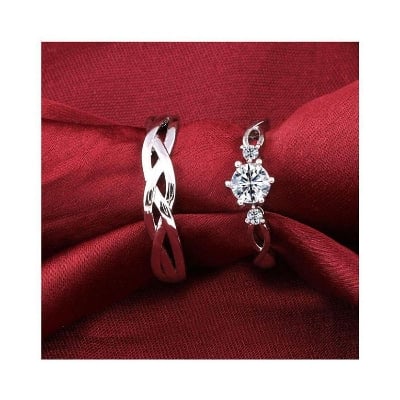 Picture of Adjustable Couple Rings for Men and Women - Silver - Adjustable