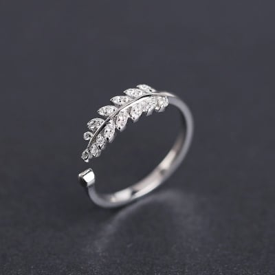 Picture of Tree Desing Ring For Women With Box - Silver - Adjustable