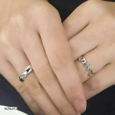 Picture of New Stainless steel Ring fo rCouple Rings - Silver - Adjustable