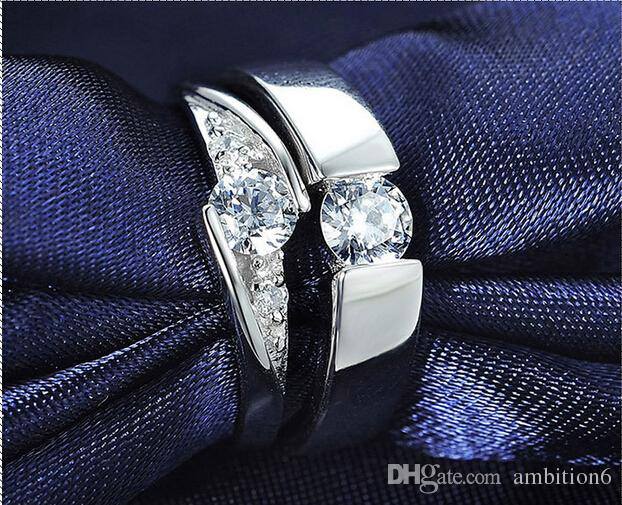 Picture of Unique Couple Rings Women Men Ring Heart Beat with box - Silver - Adjustable