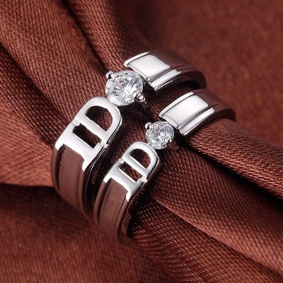 Picture of Unique Design Adjust Couple Rings for Men and Women - Silver - Adjustable