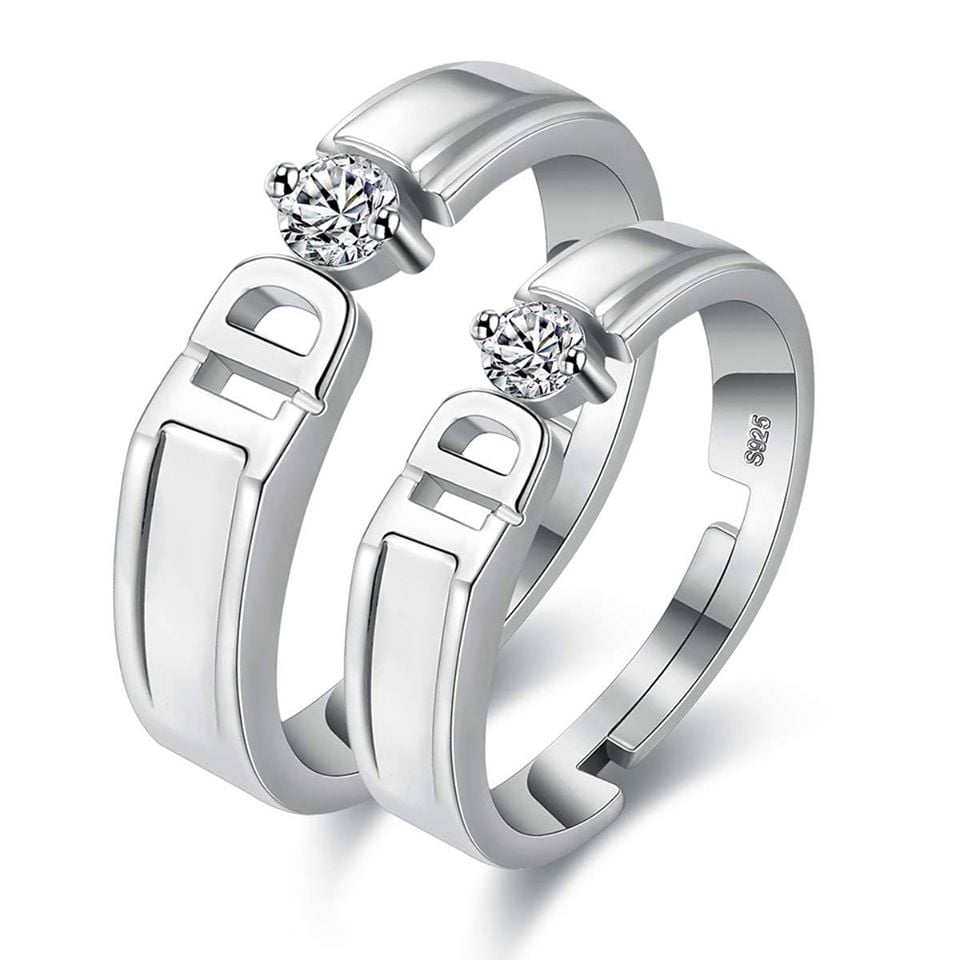 Picture of Unique Design Adjust Couple Rings for Men and Women - Silver - Adjustable