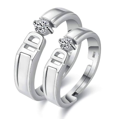 Picture of Unique Design Adjust Couple Rings for Men and Women - Silver - Adjustable