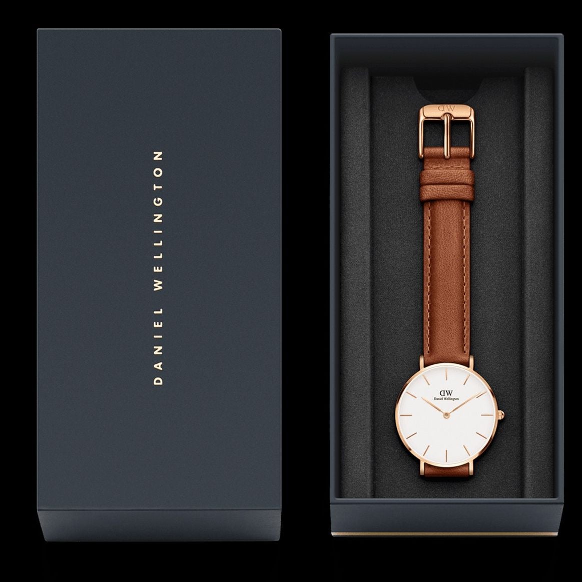 Picture of Classic Petite Analog White Dial Watch - Black