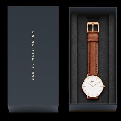 Picture of Classic Petite Analog White Dial Watch - Black