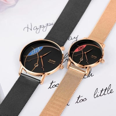 Picture of Couple watch dom fashion quartz watches women luxury stainless steel - Multicolor