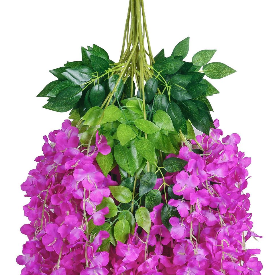 Picture of Artificial Wisteria Vine Ratta Silk Hanging Flower Garland - Multicolor