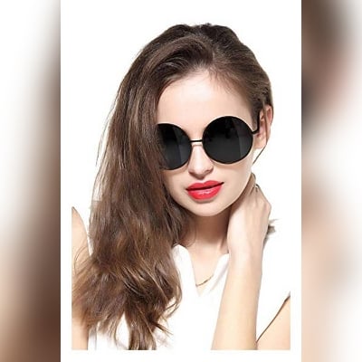Picture of Hipe Black Round Sunglasses For Men And Women - Black