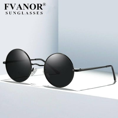 Picture of UV-Protected Round Unisex Sunglasses - Black