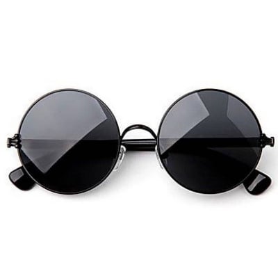 Picture of Hipe Black Round Sunglasses For Men And Women - Black