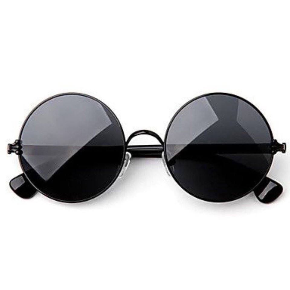 Picture of Hipe Black Round Sunglasses For Men And Women - Black