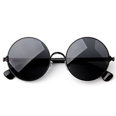 Picture of Hipe Black Round Sunglasses For Men And Women - Black