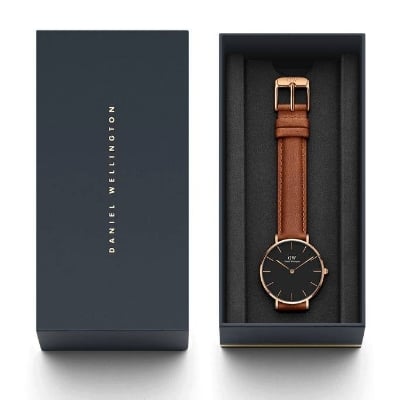 Picture of Classic Petite Analog White Dial Watch - Brown