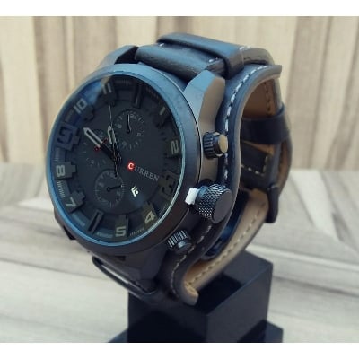 Picture of 8225 Fashion Men Quartz Wristwatch Creative Leather Strap Sports Watch - Grey