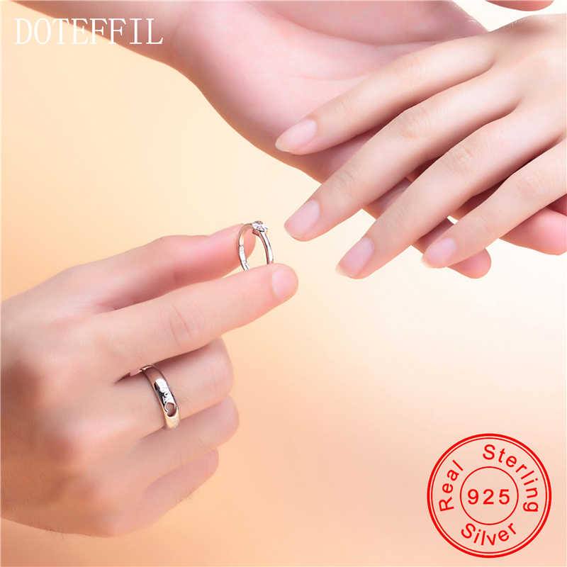 Picture of Couple Rings Sweet Romantic Men Women Ring - Silver - Adjustable