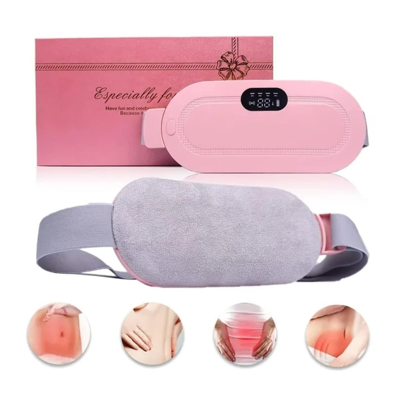 Picture of Portable Cordless Heating Pad for Period Cramps – Fast Heating Menstrual Pad with 6 Heat Levels 6 Massage Modes Belly Back Pain Relief Massager for Women